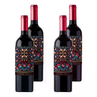 Imagem de Kit 4 Vinhos Santa Villa Reservado Red Blend Tinto Chile 750ml