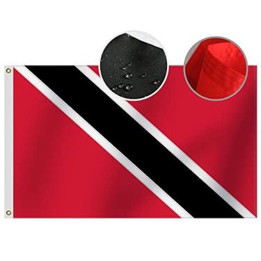 Imagem de Omnisexual Bandeira resistente de Trinidad e Tobago, 9,5 x 1,5 m, nylon Oxford de maior duração 210D | quatro fileiras com costura nas extremidades da mosca | Bandeiras de Trinidad e Tobago, decoração