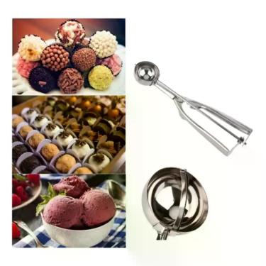 Imagem de Colheres P/sorvete/ doce/ pão De Queijo  4 Cm C/ Ejetor - Ke Home