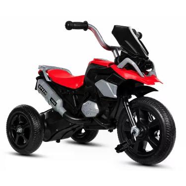 Imagem de Triciclo Infantil Estilo Moto com Pedal Luz e Som Multmaxx, Vermelho