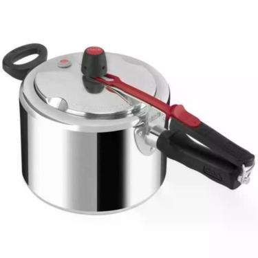 Imagem de Panela de Pressão Clock Original Fechamento Interno Alumínio com Revestimento Antiaderente 4,5L Sistema Libera Vapor