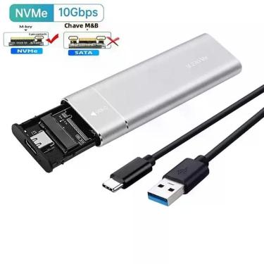 Imagem de Gabinete Externo Para SSD M2 NVMe SATA De Protocolo Duplo 10Gbps USB 3