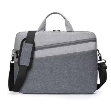 Imagem de Capa Case Note Bag Maleta Bolsa Estojo Pasta Organizadora Notebook 16 Polegadas Divisórias Impermeável com Alça De Ombro Alça De Mão Reforçada 2 Bolsos Externo (Cinza)