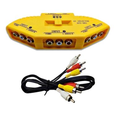 Imagem de Chave Seletora Audio Video Rca 3x1 Para Video Game Blu-ray - Cable