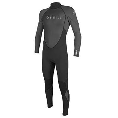 Imagem de O'Neill Wetsuits Roupa de mergulho masculina REACTOR-2 3/2 mm com zíper traseiro completo, preto/grafite, médio
