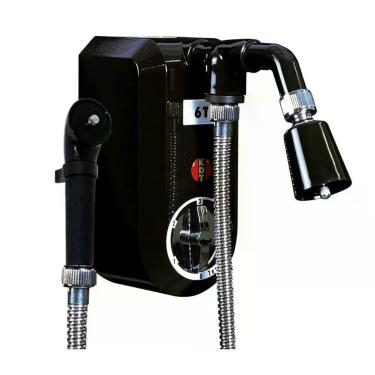 Imagem de Ducha 6 Temperaturas Eletrônica 8800W Instalação de Parede com Desviador Preto 220V