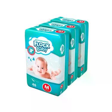 Imagem de Kit Fralda Flock Baby M 138 Unidades