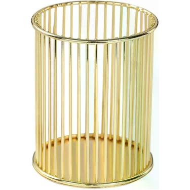 Imagem de Organizador JESANWOO Dourado 10x8x10cm Design de Grade Aberta