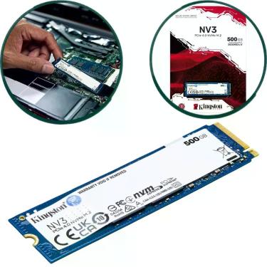 Imagem de SSD 500GB Kingston NV3 M.2 2280 NVMe PCIe 4.0 Até 5000MB/s SNV3S/500G