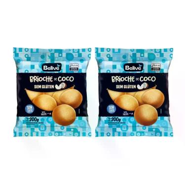 Imagem de Kit Pão Doce Brioche Coco Sem Glúten Sem Leite - Belive 2 Unidades 200