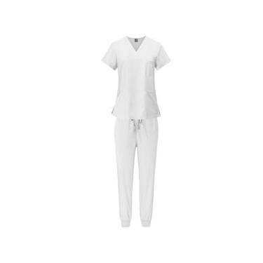Imagem de Vaveren Conjuntos de esfoliantes femininos, uniformes de enfermagem, confortáveis, roupas de trabalho, top macio, calças de corrida, fantasia de enfermeira, s
