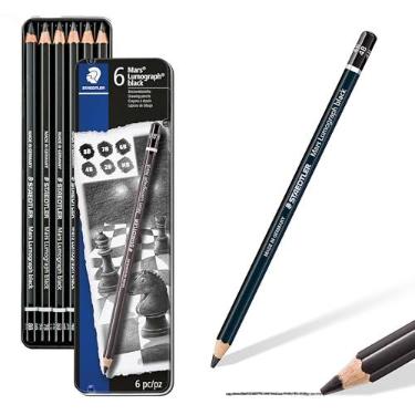 Imagem de Estojo Lápis Grafite de Desenho, Staedtler, Lumograph Black, 100B G6 03, 6 Unidades