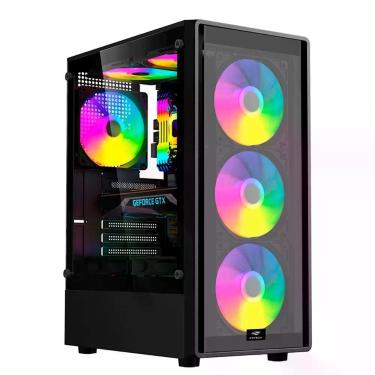 Imagem de Gabinete Gamer Micro ATX MT-G140BK com Vidro Temperado Frontal e Lateral Suporte para Até 8 Coolers Preto C3tech