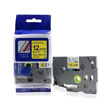 Imagem de Fita Compatível TZ-631 Tze-631 Amarela 12mm para Rotulador Brother PT-H105 PT-H110 PT-D210 PT-D400 P-Touch Cube