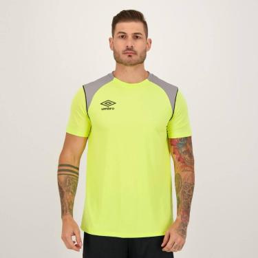Imagem de Camisa Umbro Color Pipe Verde Limão e Cinza, GG