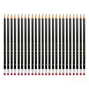 Imagem de Lápis grafite com borracha Faber-Castell kit com 24 unidades