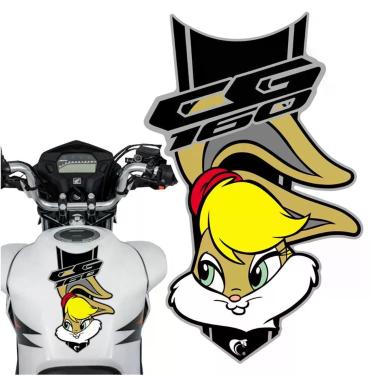 Imagem de Adesivo Faixa Gravata Sem Resina Moto Cg 150/160 Lola Bunny Preto Cor Cg 150