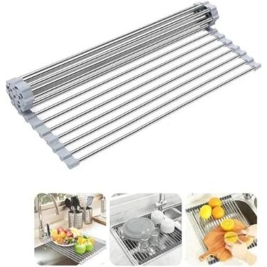 Imagem de Cosy - Escorredor de Louça Dobrável - Aço Inoxidável - 35x47 cm - Louça, Alimentos -Lene