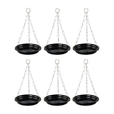 Imagem de Kit 6 Suporte Para Pendurar Vaso E Planta - Prato 17 Cm + Corrente Pendente 44 Cm