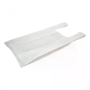 Imagem de Sacola Plástica 35x45 Reciclada Reforçada Pacote 5KG Creme para Embalagens Comerciais Higipack
