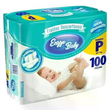 Imagem de Kit Com 4 Pacotes Enzzo Baby P Com 400 Fraldas Revenda Atacado Barato