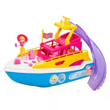 Imagem de Barco Rosa de Bonecas Judy Iate Club com Acessórios Boneca - Samba Toy
