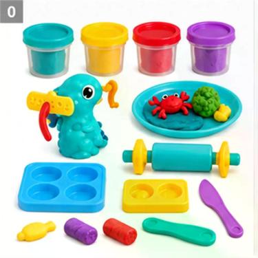 Imagem de Brinquedo Kit Massinha Modelar Infantil Cores Não Tóxico Lavável Desen
