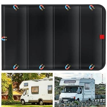 Imagem de Persiana Magnética Funomo para Janela de RV, 40,6 x 63,5 cm, Blackout, Isolamento Térmico, Proteção UV, Tecido Oxford 600D Impermeável, Preta