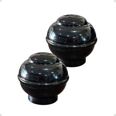 Imagem de Kit Ponteira Bola 19mm Alumínio Varão Cortina Instalação Cores Tubo Co
