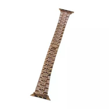 Imagem de Pulseira Smartwatch Luxo Smartband Pedra Strass Aço 3 Elos