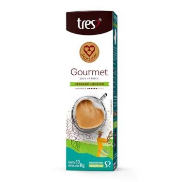 Imagem de 3 Corações Cápsula de Café Espresso Gourmet Cerrado Mineiro TRES - 10 unid