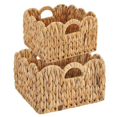 Imagem de Cesta de vime FairyHaus, pacote com 2 jacintos de água natural, 28x28x