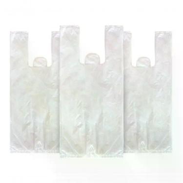 Imagem de Sacola Plástica Reciclada 40x50 Branca 15kg para Transporte Resistente Micra 5 Branca Leitosa Higipack
