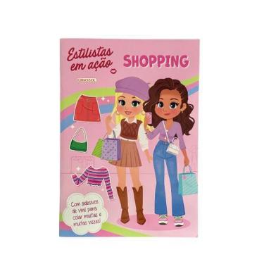 Imagem de Livro - Estilistas em Ação: Shopping - Com adesivos de vinil para cola