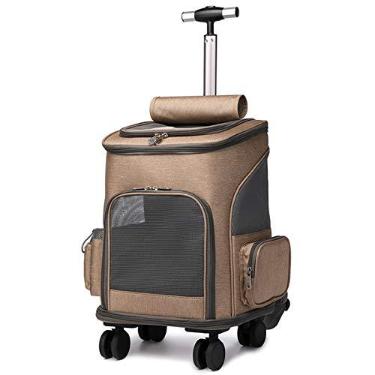Imagem de Bolsa Mochila Transporte Pet Luxo Com Rodinhas Cães Gatos Viagens