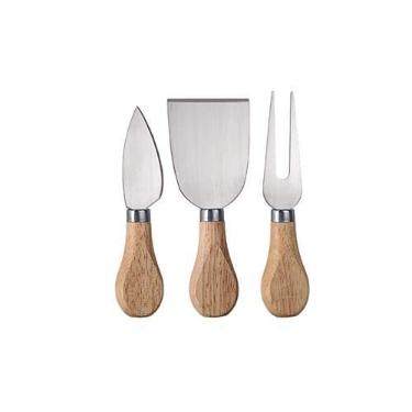 Imagem de Conjunto para Queijo 3 Peças cabo de madeira, QUE5555, Euro Home, QUE5