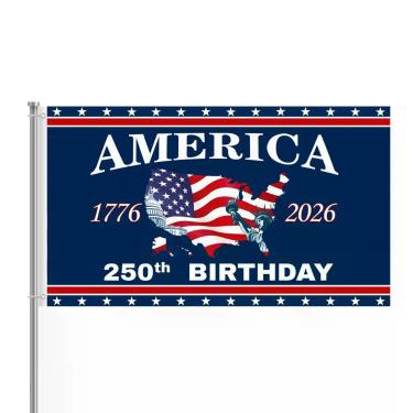 Imagem de Bandeira do 250º Aniversário 90 x 150 cm, poliéster dupla face - Marca