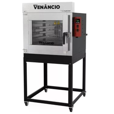 Imagem de Forno Industrial Turbo A Gás Glp Venâncio Twister 5 Esteiras Exterior E Interior Em Aço Carbono Com Cavalete 220v Fvt5g