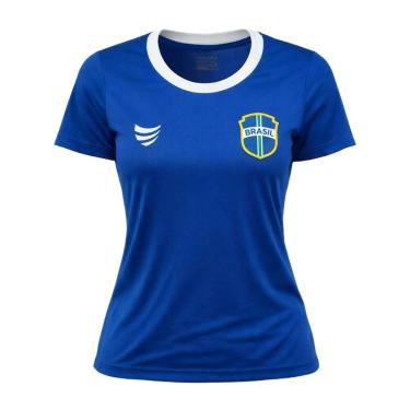 Imagem de Camisa Brasil Super Bolla Escudo Clássico Azul - Feminino, M, Azul