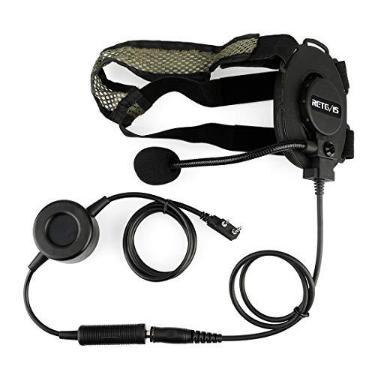 Imagem de Retevis Fone de ouvido tático, fone de ouvido militar, fone de ouvido walkie talkie com microfone, para RT21 RT22 RT68 A1, compatível com Baofeng UV-5R F8HP Samcom FPCN30A, fones de ouvido de rádio