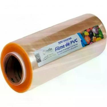 Imagem de Filme PVC Plástico Rolo Bobina Plástico 38CM X 300M para Conservação de Alimentos em PVC Aderente Uso Doméstico
