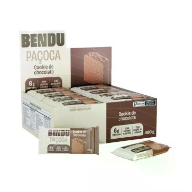 Imagem de Paçoca Whey Cookie de Chocolate Bendu 24 Unidades de 20g