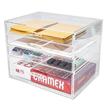 Imagem de Gaveteiro Acrílico A4 com 4 Gavetas Transparente