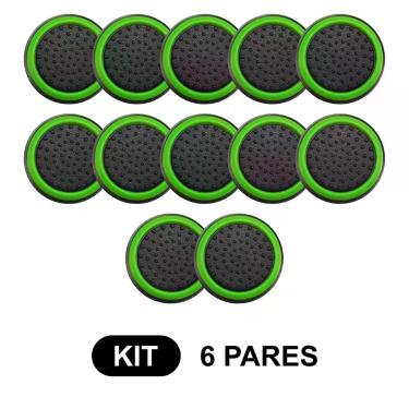 Imagem de 6 Pares de Grips p/ controle Anti Derrapante Silicone Botão Analógico