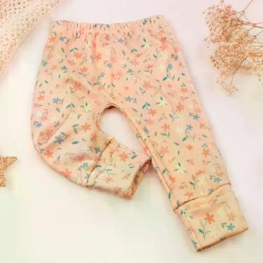 Imagem de Calça Para Bebês Tecido Macelin Estampadinho e Pé Reversível de 0 a 12