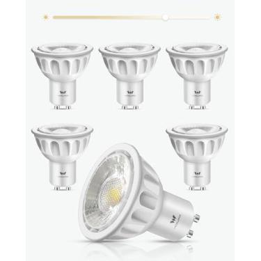 Imagem de WOWLUMEN Lâmpadas LED GU10 reguláveis, base MR16 GU10 substituição para iluminação de pista embutida, 3000K branco quente 5W 500LM 40° holofote para cozinha, exaustor, sala de estar, quarto, pacote