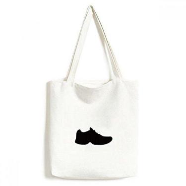 Imagem de Bolsa de lona masculina esportiva preta com estampa de contornos e bolsa de compras casual