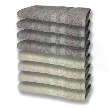 Imagem de 8 Toalhas Grande Felpudas E Grossa 80x150 4 Bege 4 Cinza