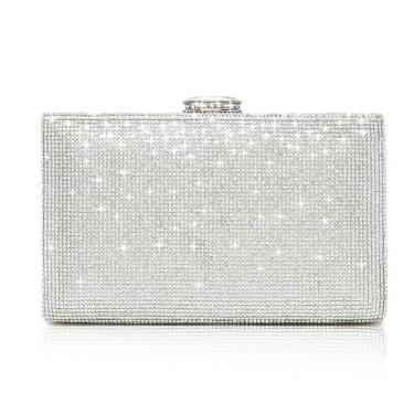 Imagem de CARIEDO Bolsa de mão feminina brilhante elegante com glitter para noite bolsa de mão para noite, dança, casamento, formatura, noiva, Prata 202315, Small to Medium, Elegante