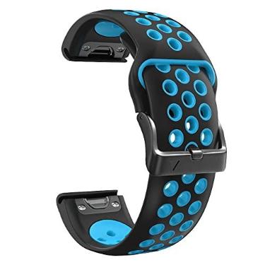 Imagem de DFAMIN 22 26mm Pulseira de liberação rápida de silicone para Garmin Fenix 7 7X 6X 6Pro 5 5X Plus/Descent Mk2i MK2 D2 Pulseira de relógio inteligente Correa (Cor: F, Tamanho: 22mm Fenix 5 5Plus)